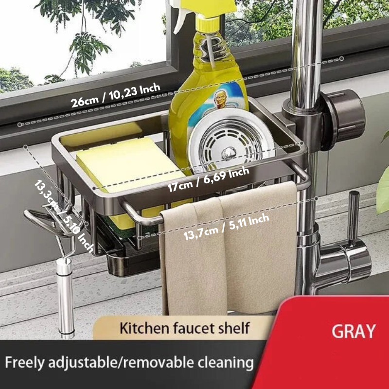 Aluminium gootsteen organizer - Houd uw ruimte schoon