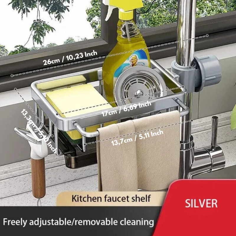 Aluminium gootsteen organizer - Houd uw ruimte schoon