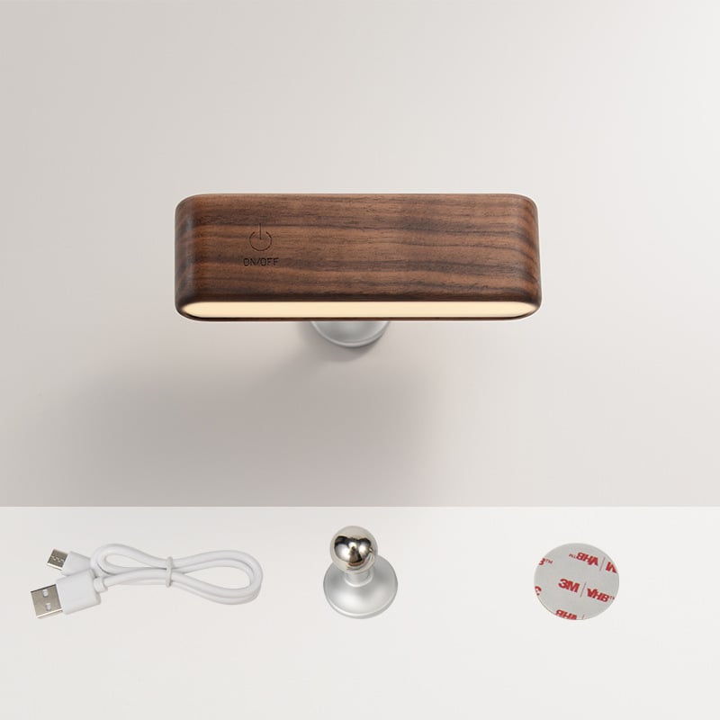 Lampa biurkowa z litego drewna z ładowaniem magnetycznym